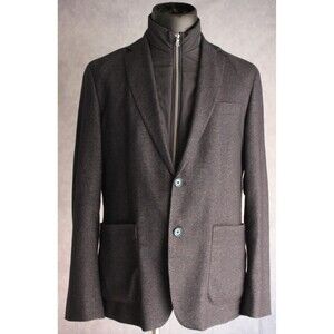 Dylan Gray Men's Zip Out Vest Sport Coat Size 42R Blue Virgin Wool Blend